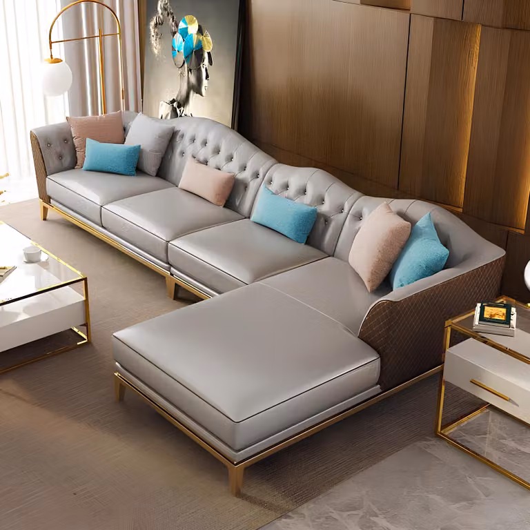 Design Polster Couch Wohnlandschaft Ecksofa Polster Sitz Garnitur Sofa L-Form