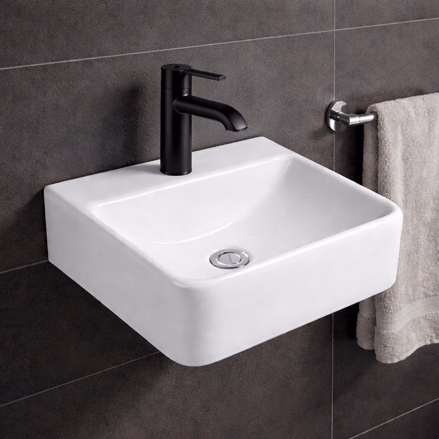 Lavabo NEG Uno74H Lavabo sospeso e da appoggio (angolare)