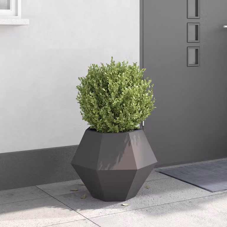 Fioriera vidaXL in acciaio nero per giardino ornamentale o erbe aromatiche L/P/H: 50 x 50 x 40 cm