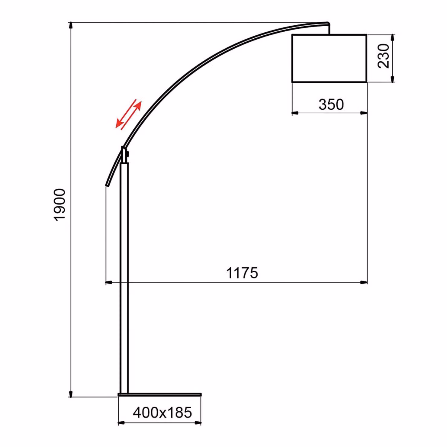 Aluminor Lampada ad arco Rainbow, Alluminio / Grigio / Zincato, Soggiorno / Sala da pranzo, Legno, Moderno, Lampada da terra