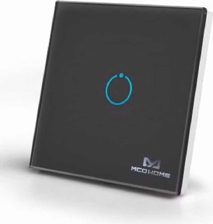 Interruttore da parete Z-Wave in vetro, a 1 polo, con funzione touch e relè