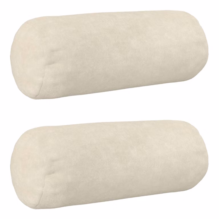 Set di 2 federe vidaXL HEERLEN color beige in microfibra fleece, Ø 15 x 40 cm