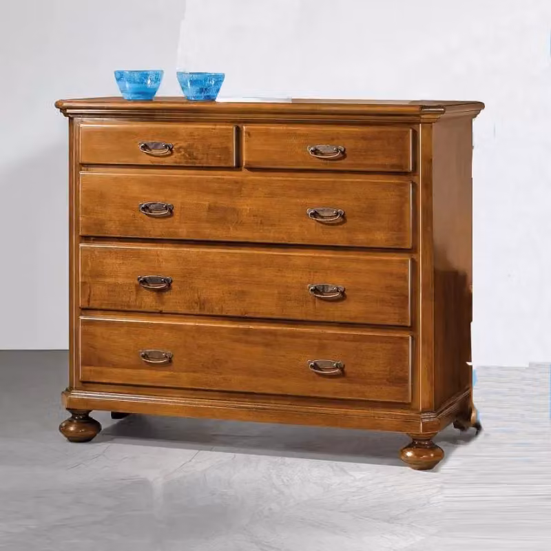 Cassettiera classica con 5 cassetti in legno color noce Mobili 2G L: 116 cm, P: 51 cm, H: 101 cm – 2