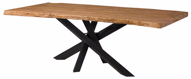 MASSIVMOEBEL24 | Tavolo da pranzo in legno di sheesham - decapato naturale / gambe mikado antracite matt 180x90x79