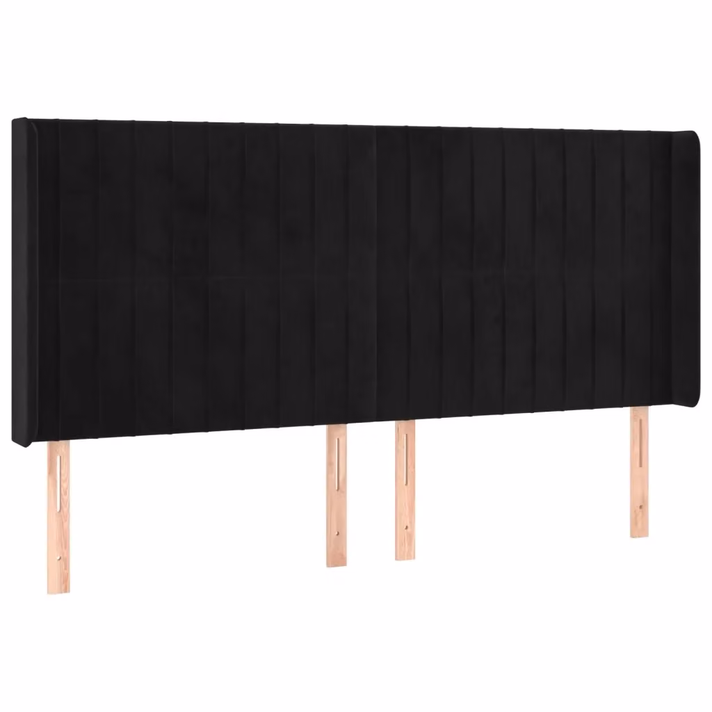 Testiera ad orecchio vidaXL in velluto nero L: 183 cm, P: 16 cm, H: 118/128 cm – 2