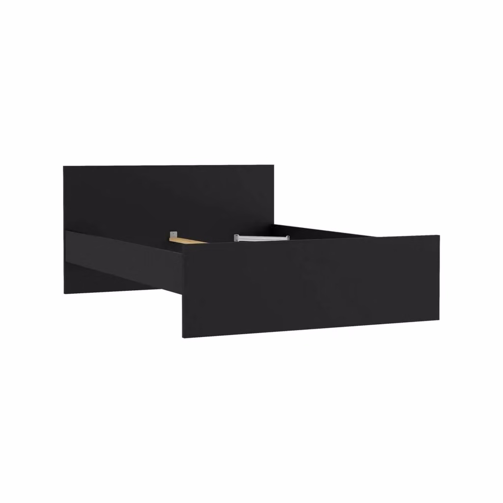 Letto piazza e mezza Gustava DMORA, struttura sommier moderna in nero, L: 146 cm, P: 196,6 cm, H: 80 cm – 2