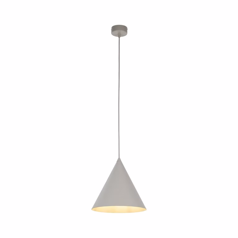 Lampada a sospensione in metallo D: 25 cm H: max. 160 cm Beige E27 rotonda Design retrò