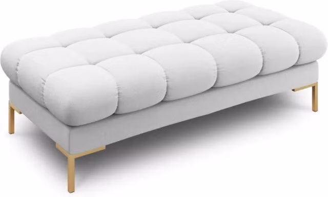 Cosmopolitan Design - Panca "Bali" 2 posti in tessuto strutturato grigio chiaro