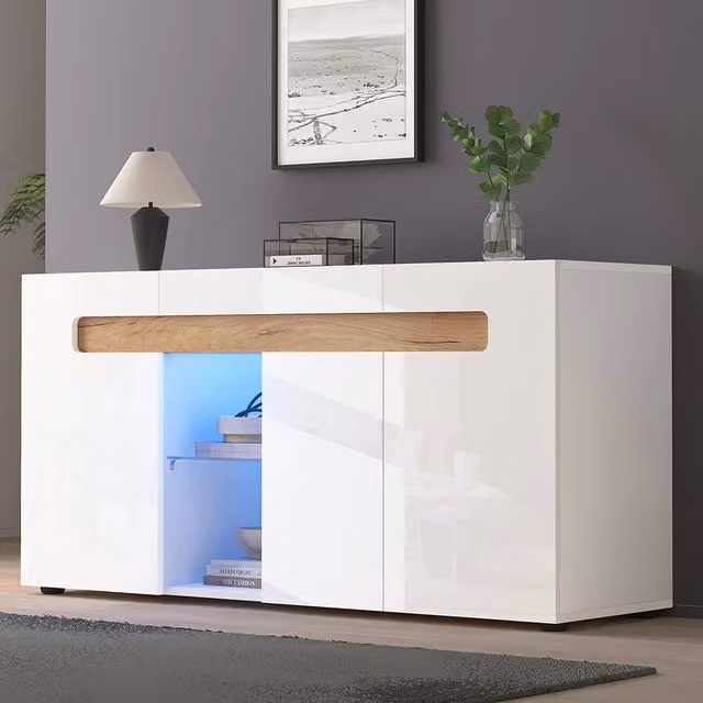 Buffet - Xylo - 3porte LED app 140x40x70cm vetro
