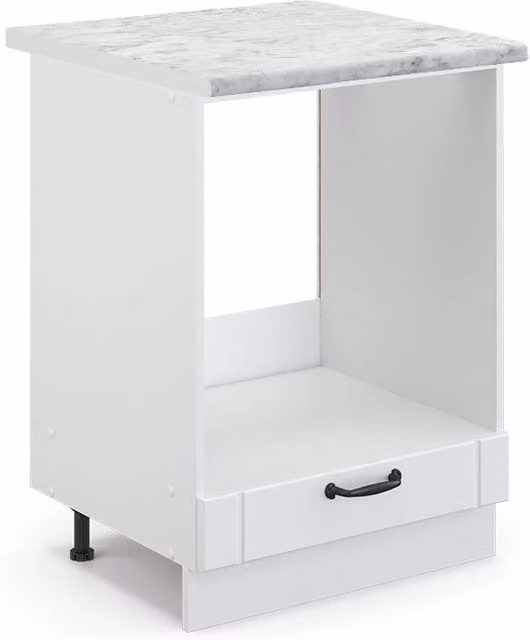 Mobile per forno da incasso Vicco Fame-Line Bianco rustico con piano in marmo, L: 60 cm, H: 82 cm, P: 60 cm – 1