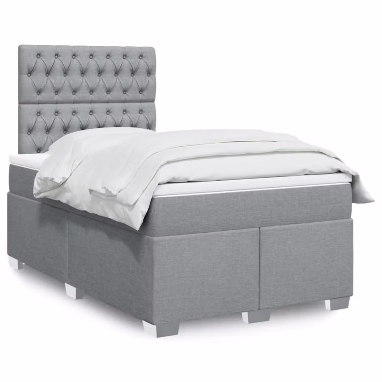 Maison Exclusive - Letto boxspring con materasso Grigio chiaro 120x200 cm Tessuto