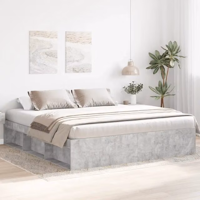 Giroletto-Struttura Letto Grigio Cemento 200x200 cm