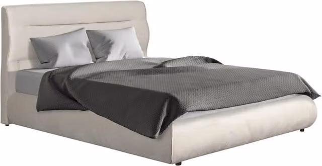 Letto matrimoniale con contenitore in velluto "Chamonix" - 140 x 190 cm - Beige