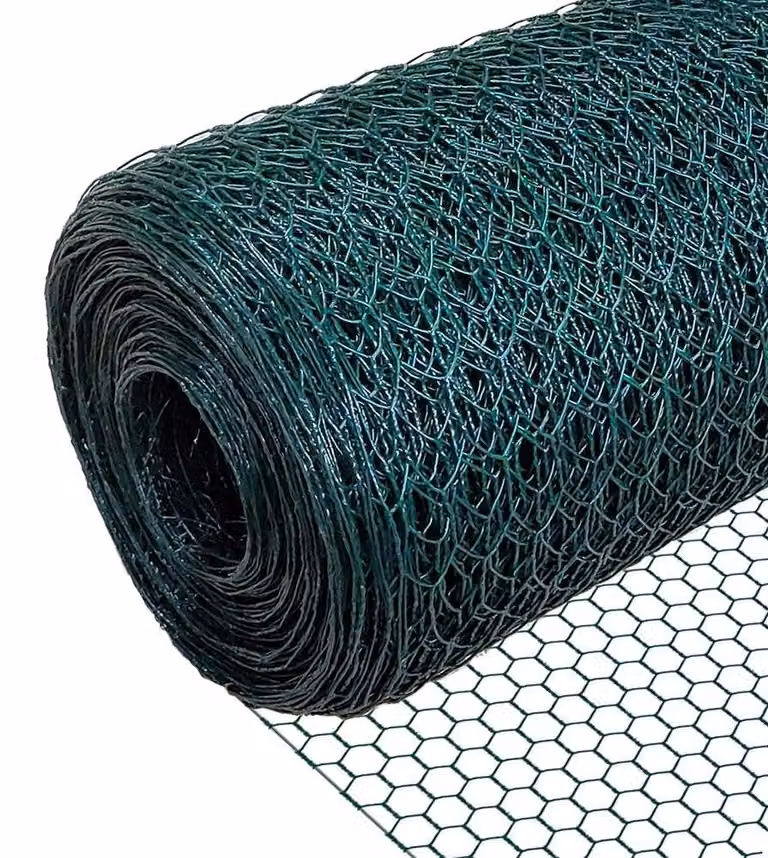 Rete metallica esagonale recinzione - 100 cm - Maglia 13 mm - Verde, 50 m - Filo zincato rivestito in PVC