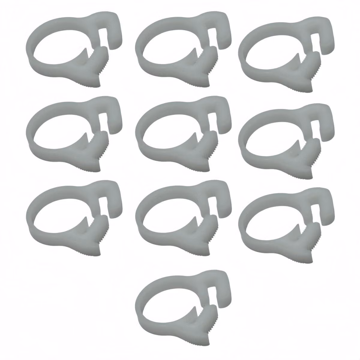 Fasce stringitubo, 10 pezzi, colore bianco, in plastica, diametro interno 23-24,8 mm