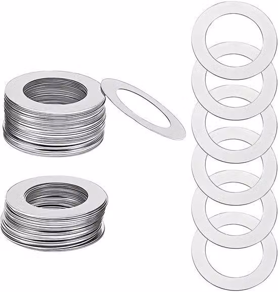 Set di viti M14 x 20 x 0,5 mm - Acciaio inossidabile - 50 pezzi - Perni a testa piatta - per viti e dadi - miglior contatto - Rondelle