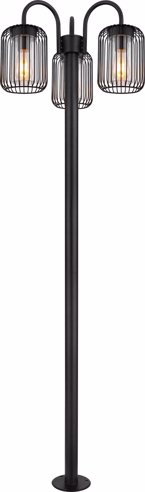 Globo Lighting Lampada da esterno in acciaio inox nero opaco, 3x E27