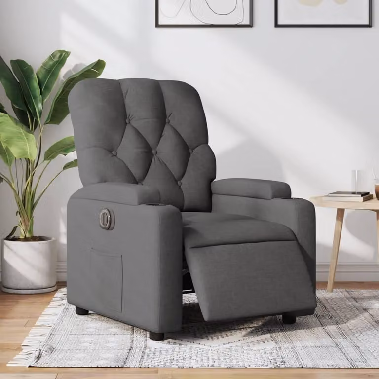 Poltrona reclinabile elettrica - Sedia regolabile - Poltrona per la TV - Poltrona grigio scuro