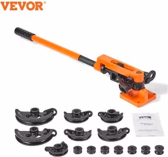 Set di Piastra Flessibile Manuale VEVOR per Tubi in Acciaio, Colore Arancione