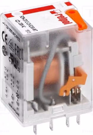 1 relè: elettromagnetico, 12A/250VAC. Bobina: 230VAC, 24A. Modello: R2N-2012-23-5230-WT E
