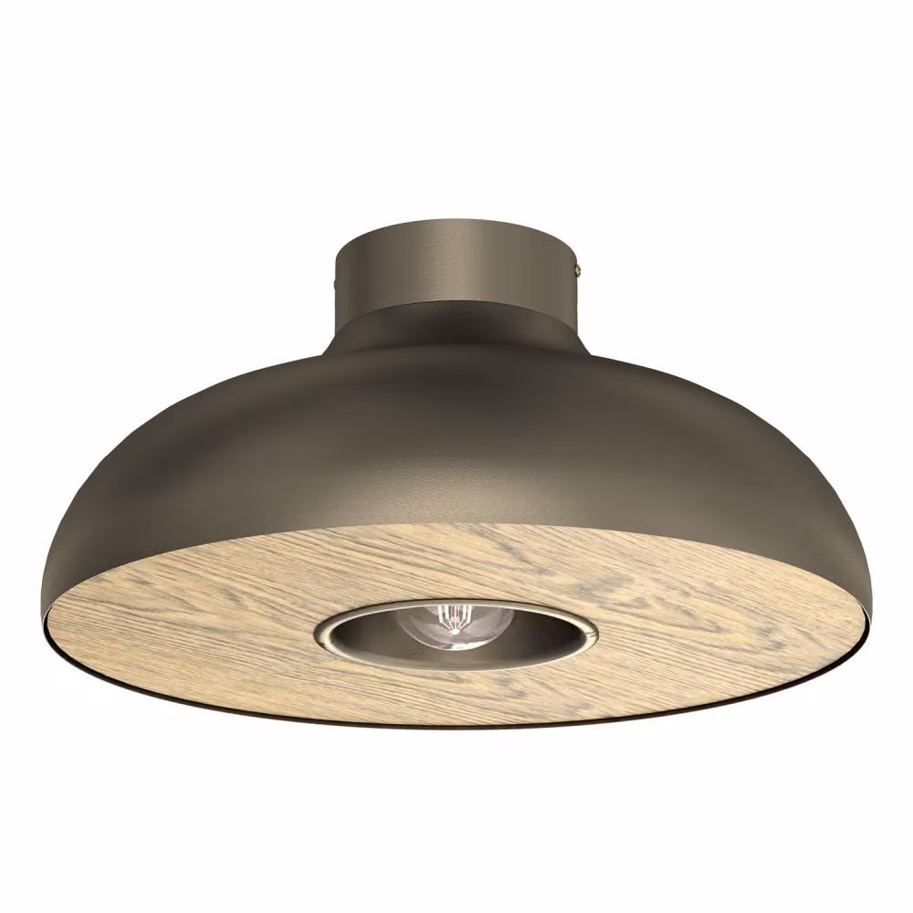 Lampada a sospensione Bilbao in titanio dorato e legno scuro, 1xE27x15W, metallo, dimensioni: 20x39x39 cm, IP20, Luminex