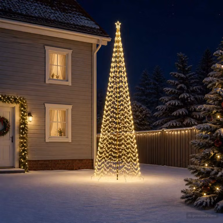 vidaXL Albero di Natale a spirale LED con picchetto EKENAS 500 cm