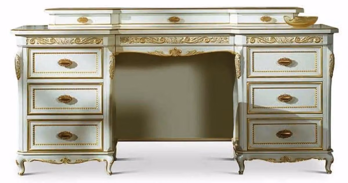 Casa Padrino, toletta barocca avorio/oro 173 cm - Italy