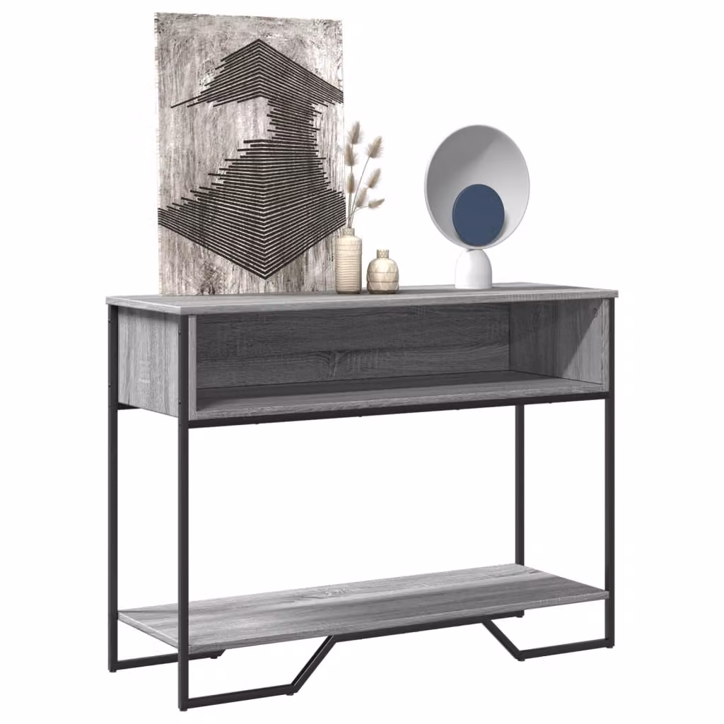 vidaXL Tavolo Consolle Grigio Sonoma L: 100 cm, P: 35 cm, H: 74,5 cm