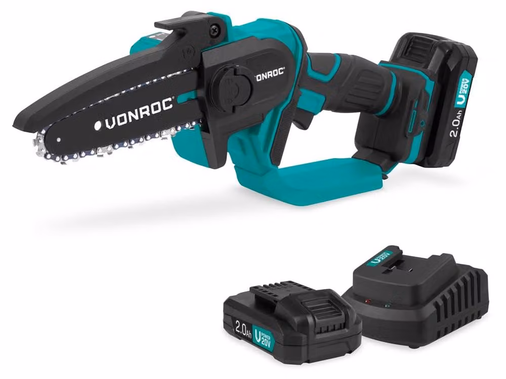 Mini seghetto elettrico - 20V - Lame da 152 mm - Acciaio rapido - Colore turchese - Ideale per la lavorazione del legno