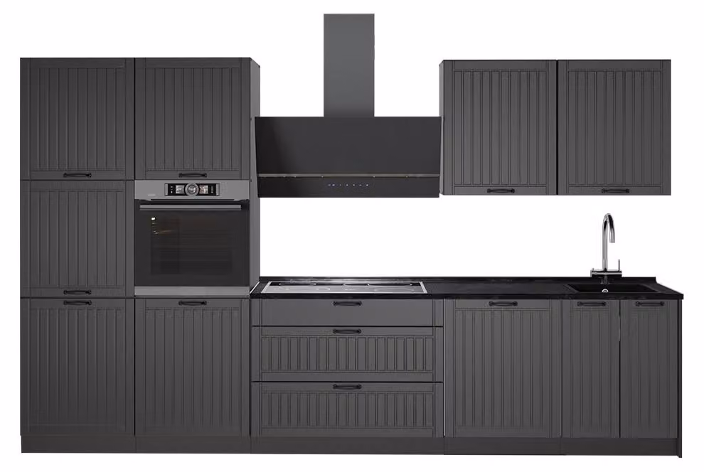 Cucina componibile Vicco Fame-Line Grigio scuro/Antracite 340 cm, PL Antracite, Model 64557