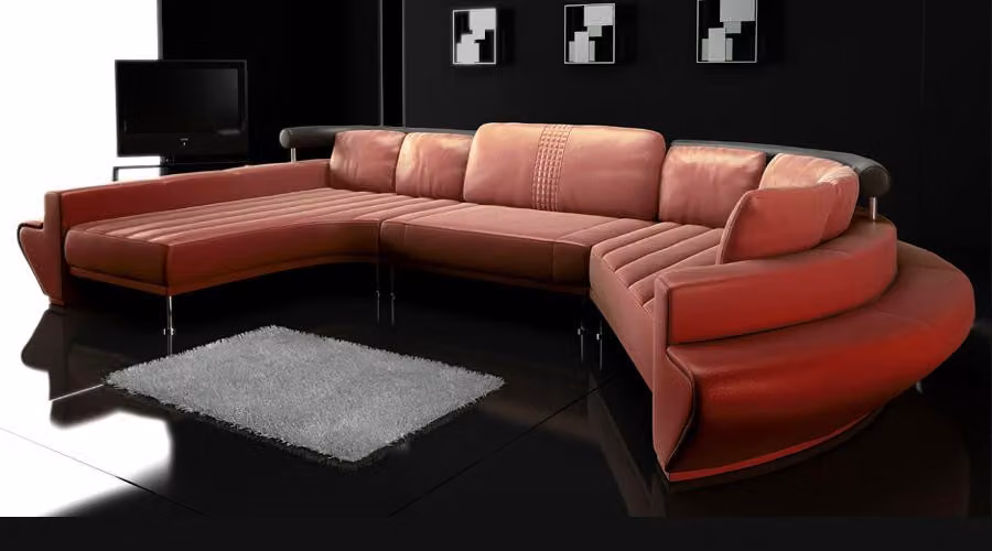 Runde Couch Sofa Polster Rundsofas Wohnlandschaft Ecksofa Eckgarnitur Sofas