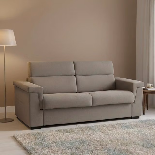 Divano Letto 3 Posti Benedetto DMORA Grigio, Sfoderabile, Made in Italy, L: 225 cm, P: 95 cm