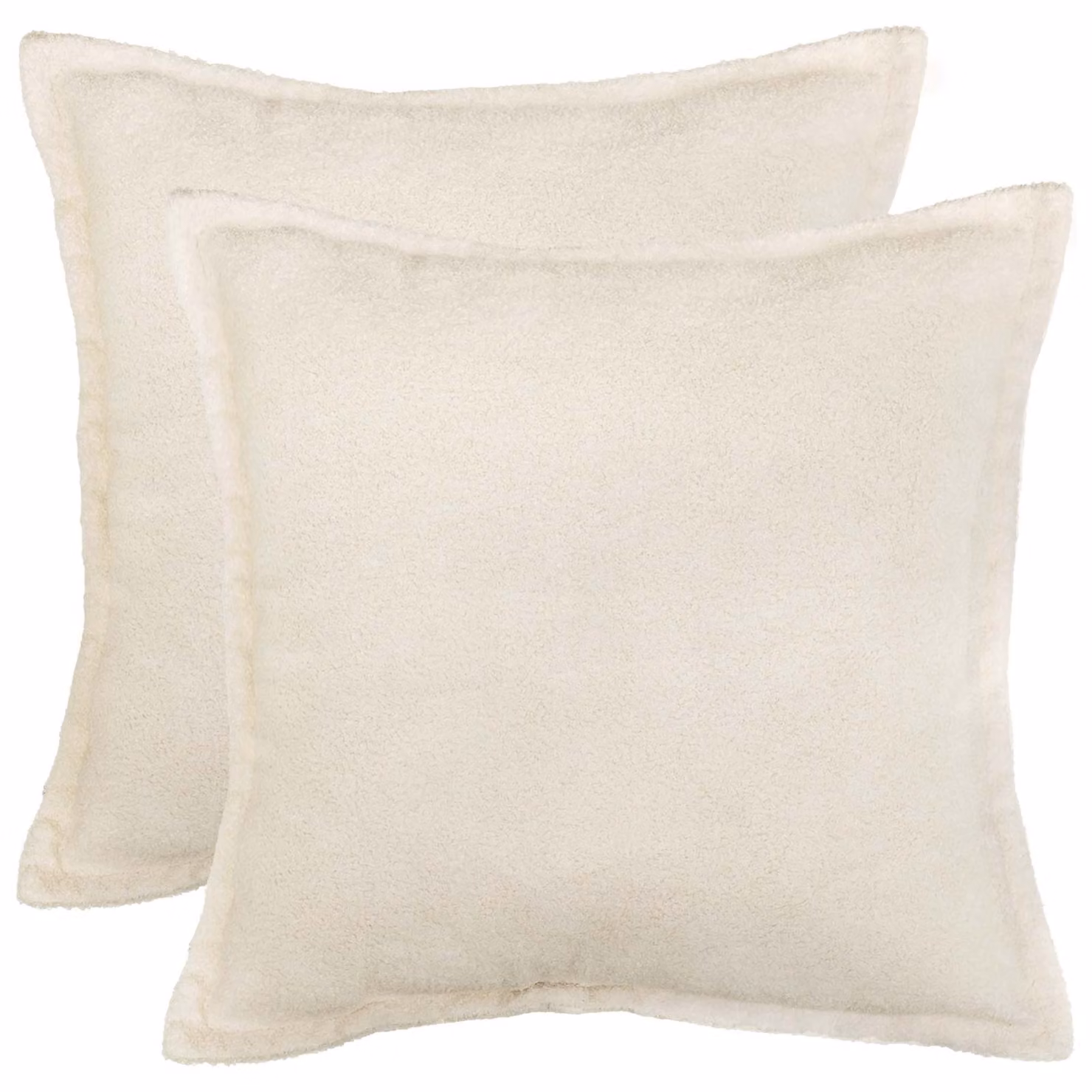 Set di 2 federe vidaXL HOUTEN in tessuto bouclé color beige, L 80 x L 80 cm
