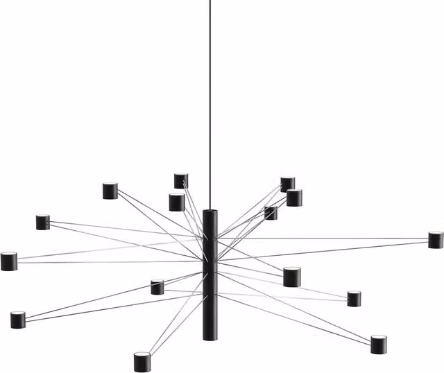 Lampada a sospensione KDLN Polar in metallo nero con tecnologia LED dimmabile e luce bianco caldo