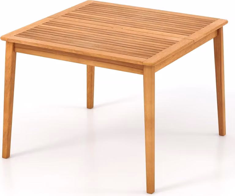 Tavolo da giardino KOMFOTTEU con foro per ombrellone da 5 cm, tavolo da pranzo in legno di acacia, tavolo in legno per 4/6/8 persone, tavolo da terrazza per giardino, cortile, veranda (Modello 1)