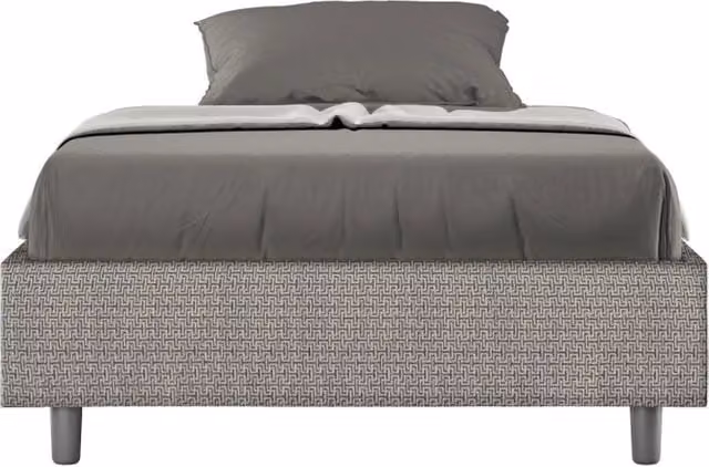 Letto 1 Piazza e Mezzo Sommier 120x200 cm con Rete Azelia Labirinto 02 Grigio
