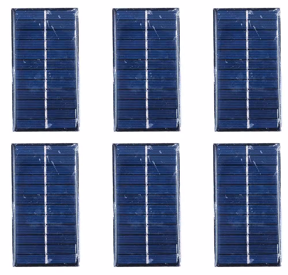 Kit di 6 mini pannelli solari da 1W e 6V, ideale per progetti fai-da-te e utilizzo all'aperto