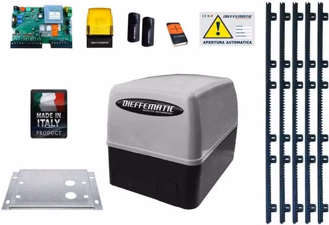 KIT CANCELLO SCORREVOLE 230V KV4 400KG AUTOMAZIONE AUTOMATISMO + 5MT CREMAGLIERA