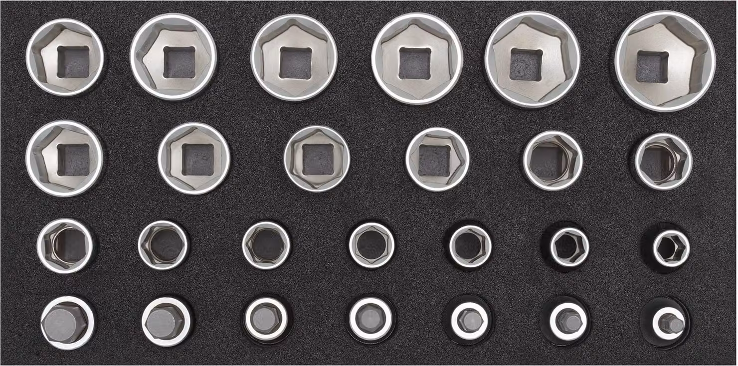 GEDORE red R22150009 Set di chiavi a bussola 1/2" 2/6 CT modulo 26 pezzi, 3301708
