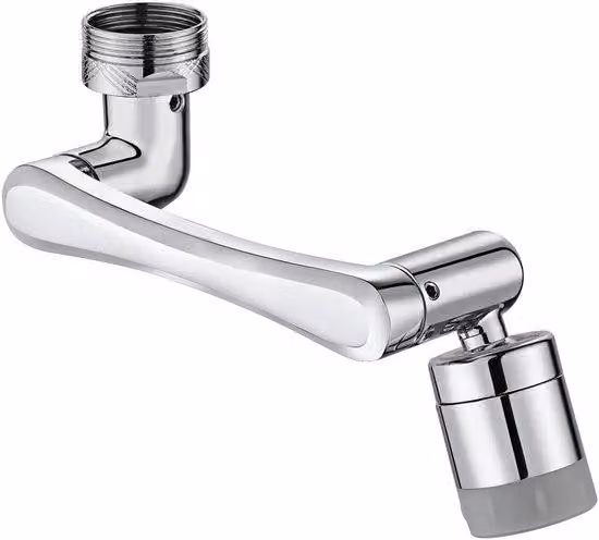 Rubinetto girevole a 1440° - Rubinetto - Bocchetta del rubinetto - Corpo del rubinetto - Acciaio inossidabile - Aeratore - Girevole - Prolunga - Risparmio idrico - Rubinetto da bagno - Orientabile - Erogatore - Pulire con un panno.