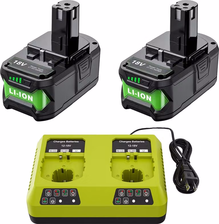 Sostituzione batteria, capacità 8000mAh, agli ioni di litio, compatibile con Ryobi, modello 2X8.0, con caricabatterie da 6A