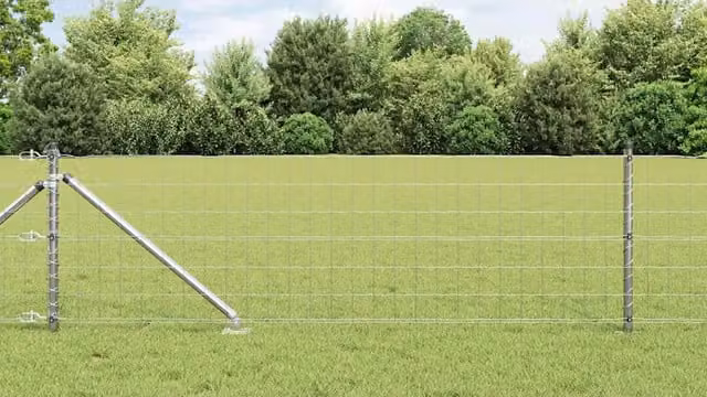 Recinzione Euro da esterno con punte vidaXL in acciaio zincato argento, L: 50 cm, H: 0,4 m