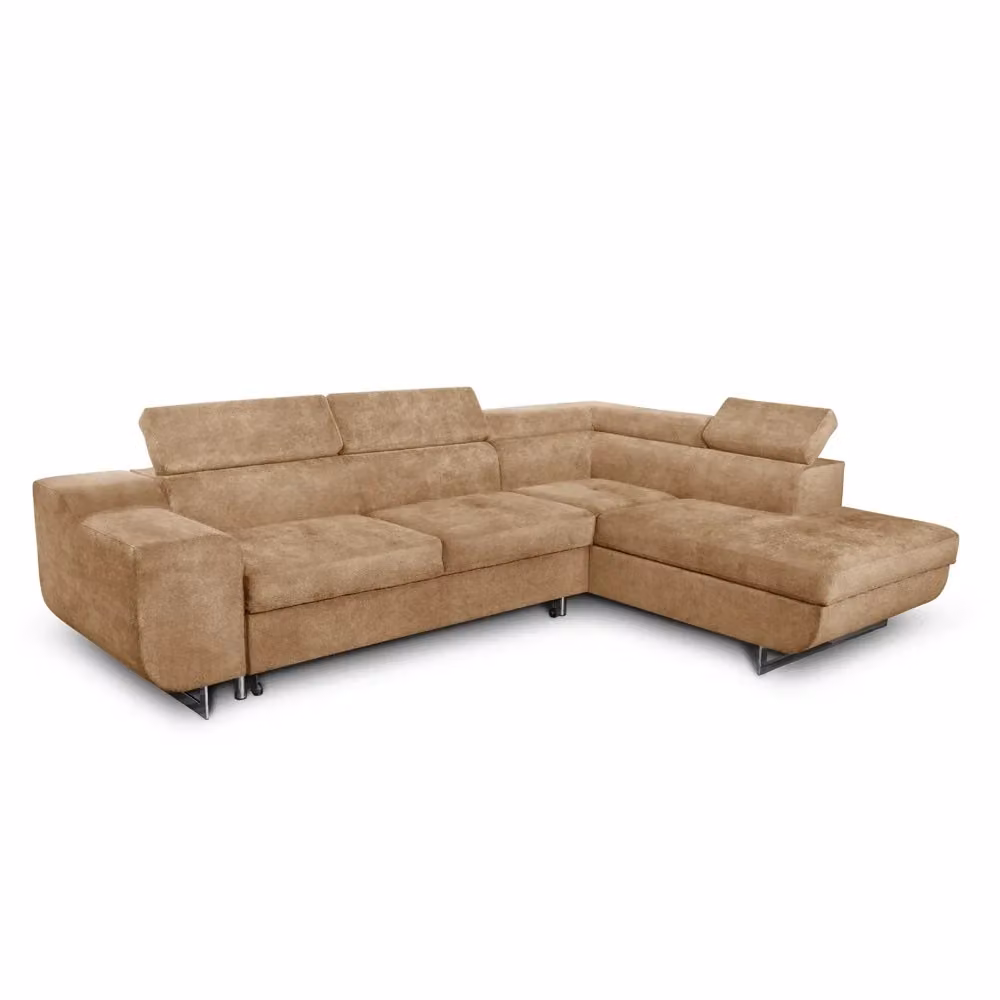 Divano Letto Angolare Casablanca con Penisola Contenitore Destra Tezeta Marrone L/P/H: 280 x 147 x 93 cm – 2