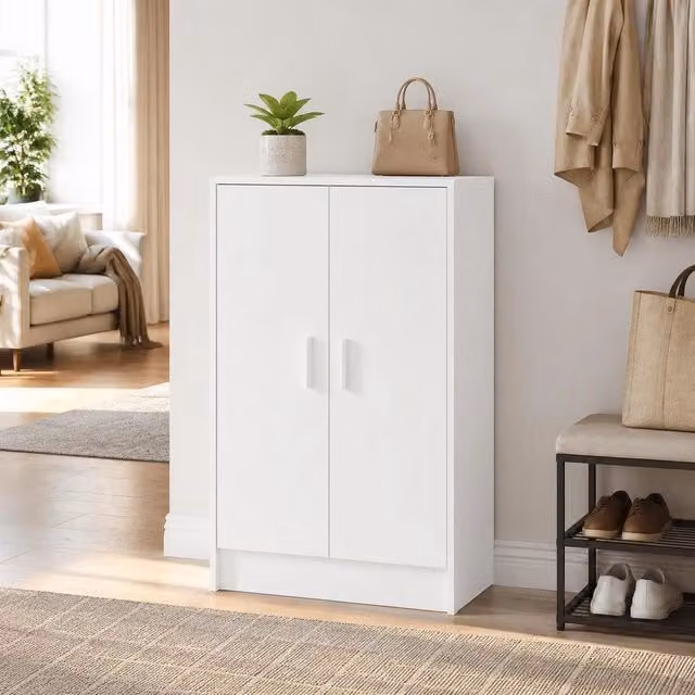 Shoe Cabinet White 60x35x92 Cm Wood-based Material