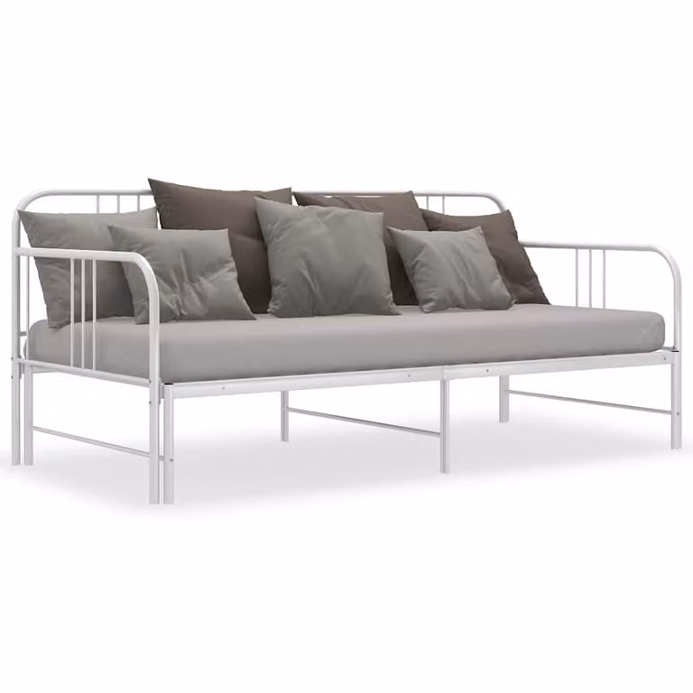 vidaXL Telaio Divano Letto Estraibile Bianco in Metallo 90x200 cm