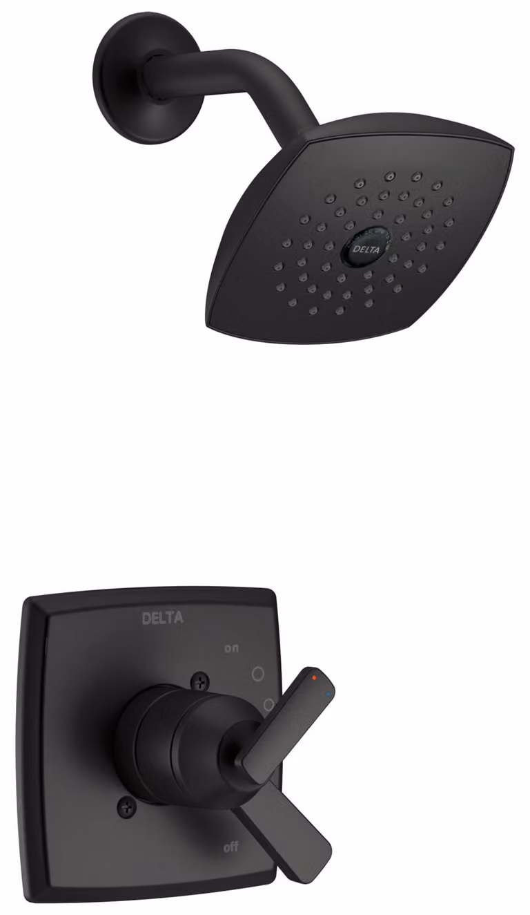 Set doccia, colore nero opaco, senza valvola, 1 pezzo
