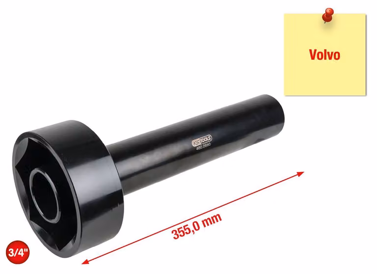 KS TOOLS Chiave per dadi dell'assale con tubo di guida per Volvo - 460.0680