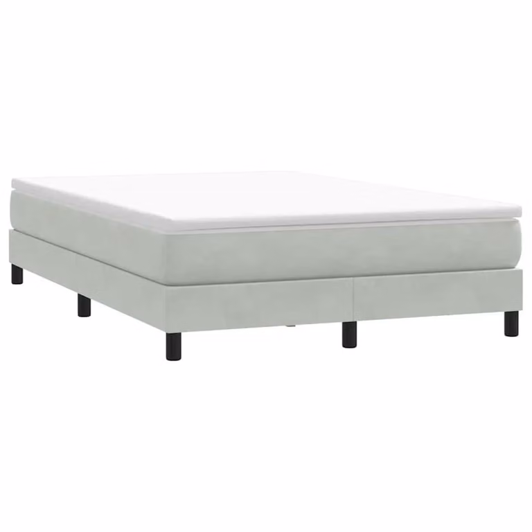 vidaXL Giroletto a molle in velluto grigio chiaro senza materasso 160x210 cm