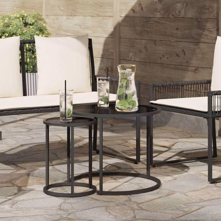 Maison Exclusive - Set di due tavolini da caffè, dimensioni 55 x 55 x 45 cm, in acciaio
