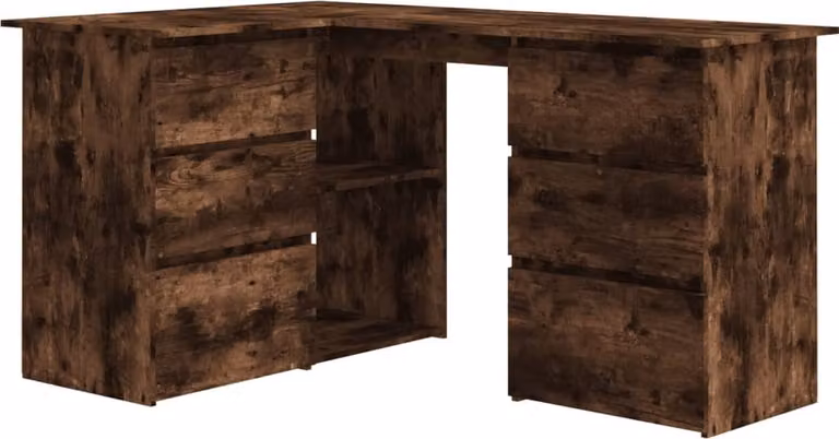 Scrivania ad Angolo Rovere Fumo 145x100x76 cm Legno Multistrato